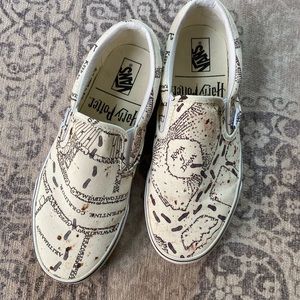 Vans x Harry Potter Marauder’s Map Canvas Slip On Shoes - Size 7.5